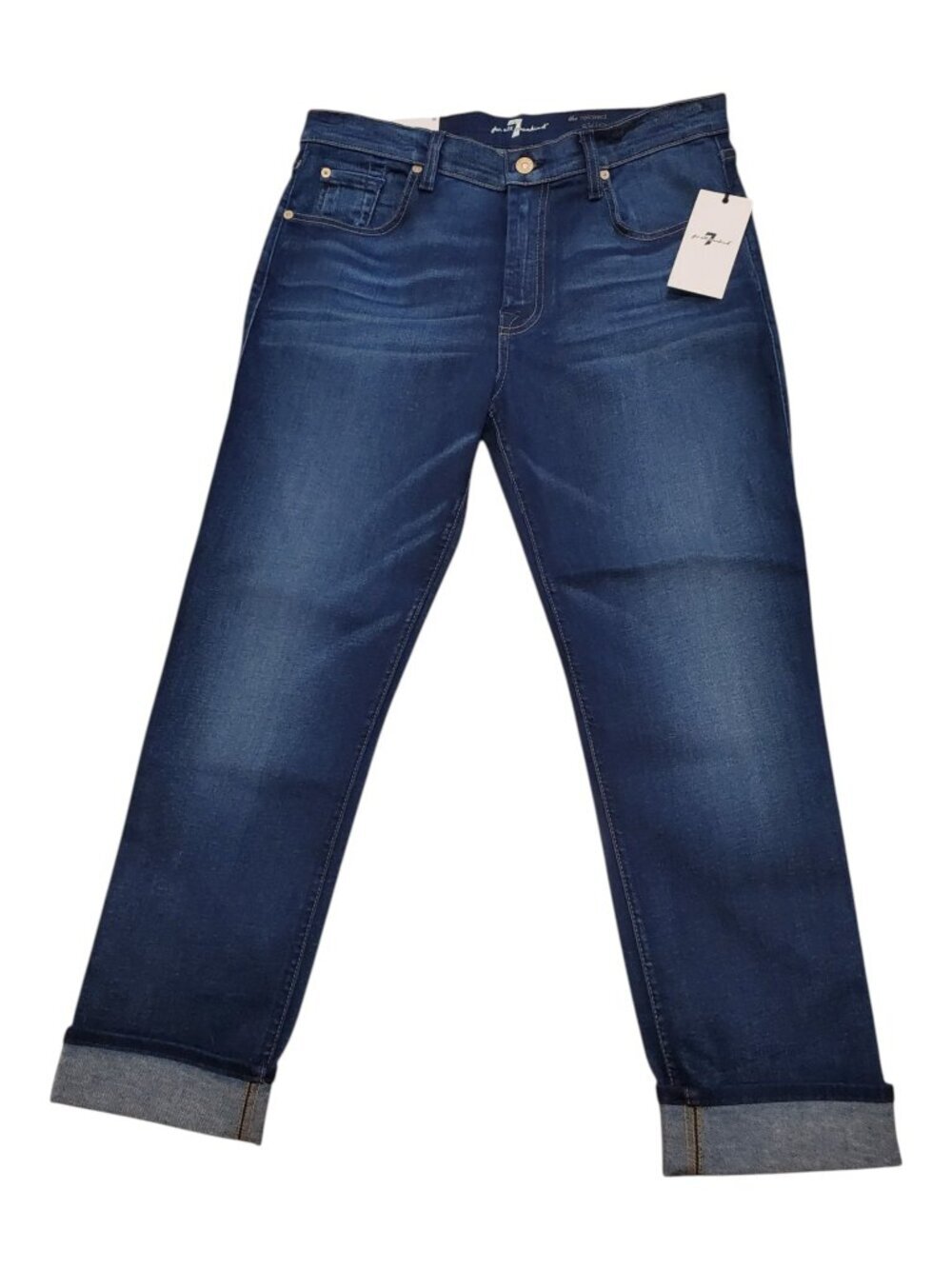 7 For All Mankind Jeans The Relaxed Skinny Girlfriend Blue Jeans SZ 30